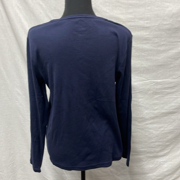 Croft & Barrow classic long-sleeve tee in Navy, Size PL, 100% cotton - Picture 3 of 4